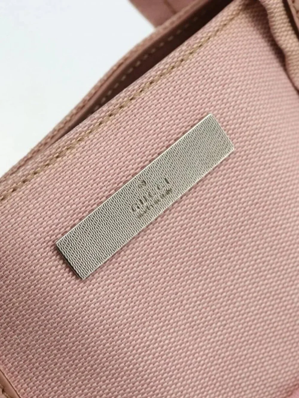 GUCCI Hand Bag Canvas Pink Silver 76480 Auth mr2317